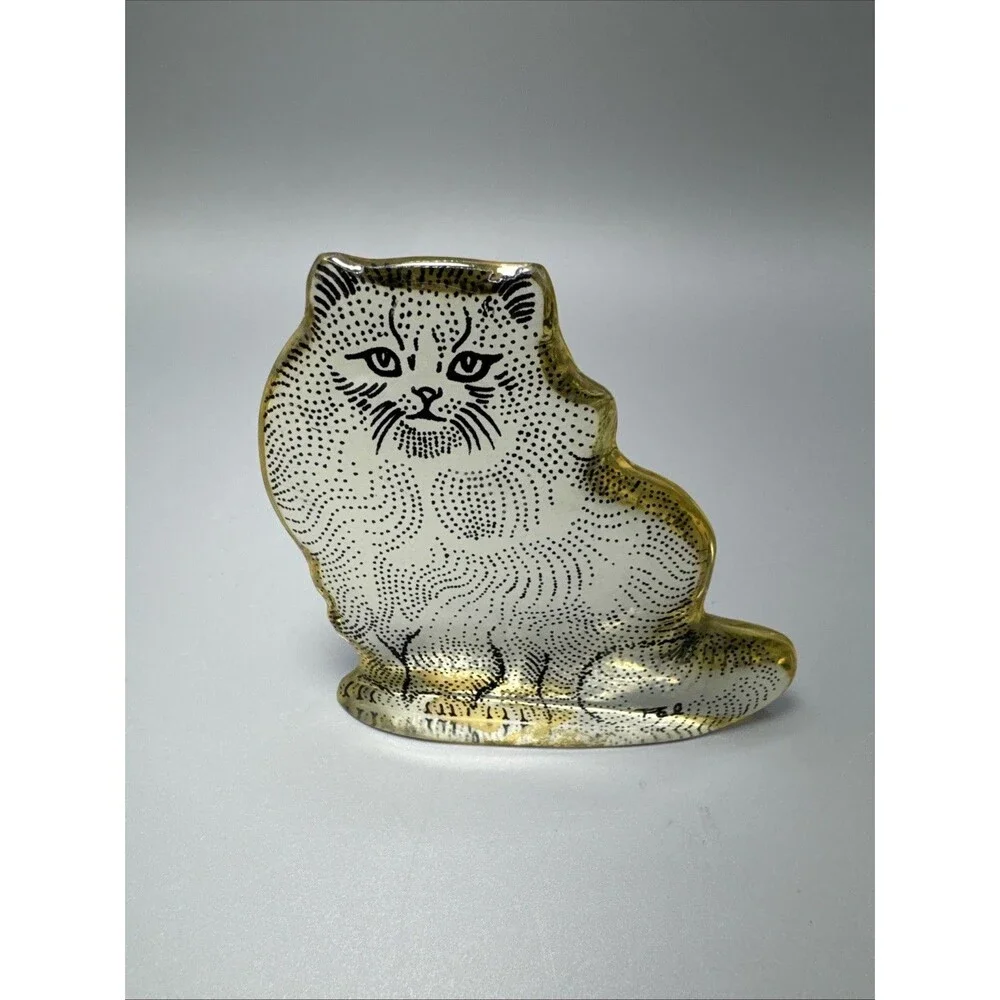 Vintage 1960's Abraham Palatnik Lucite Transparent Seated Cat Op-Art Figurine 3